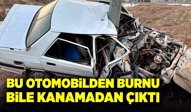 Bu otomobilden burnu bile kanamadan çıktı!