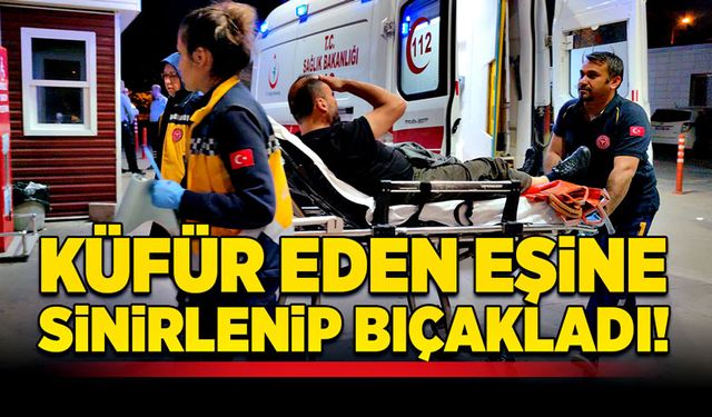 Küfür eden kocasını bıçakladı