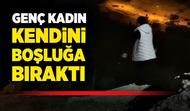 Genç kadın kayalıklardan kendini boşluğa bıraktı!