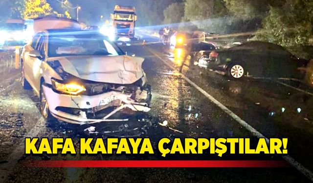 Otomobiller kafa kafaya çarpıştı!