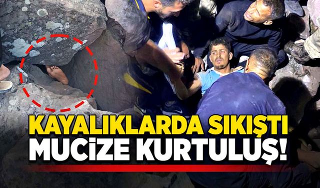 Kayalıklarda sıkıştı! İnanılmaz kurtuluş