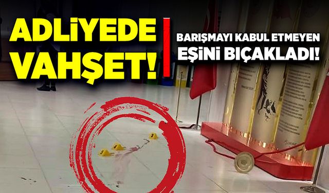 Adliyede vahşet! Barışmayı kabul etmeyen eşini bıçakladı!