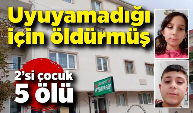 Gürültüden uyuyamadığı için 2'si çocuk 5 kişiyi öldürdü