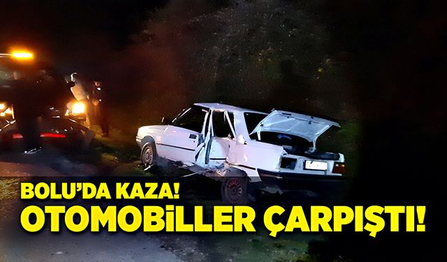 Bolu’da iki otomobil çarpıştı!