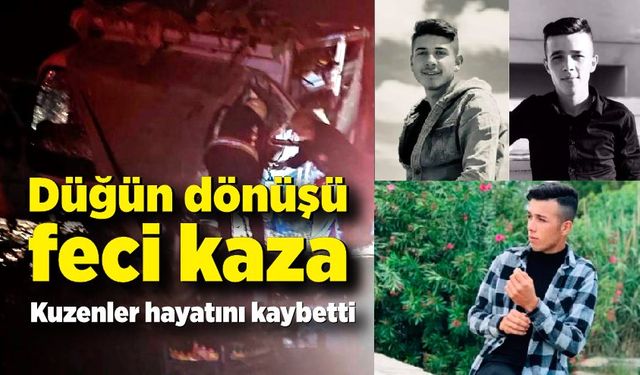 Düğün dönüsü feci kaza: Kuzenler hayatını kaybetti