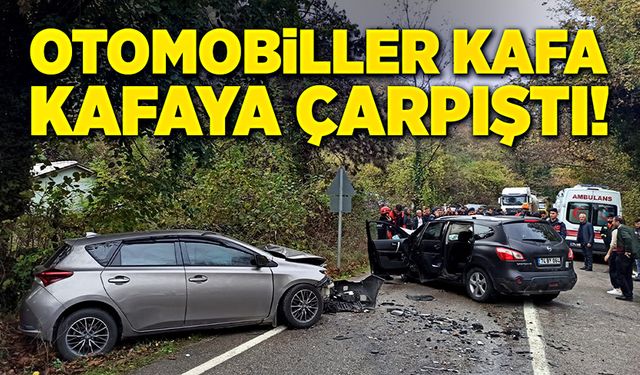 Bartın’da feci kaza! Otomobiller kafa kafaya çarpıştı!