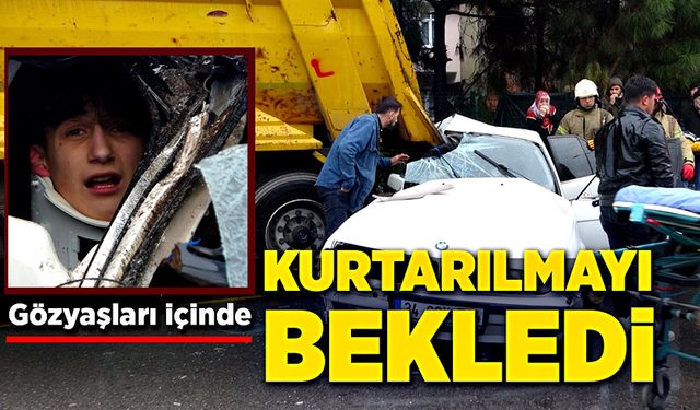 Gözyaşları içinde kurtarılmayı bekledi!