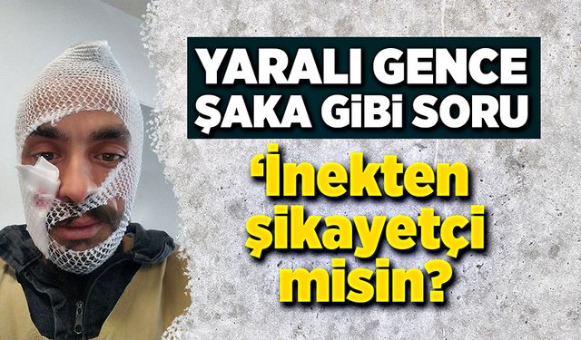 Yaralı gence şaka gibi soru: “İnekten şikayetçi misin?”