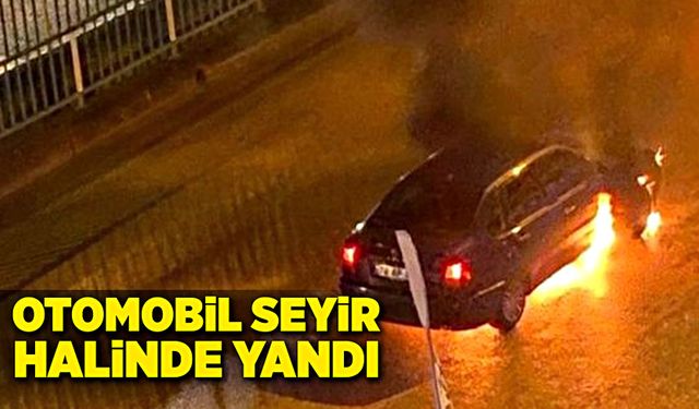 Karabük'te seyir halindeki otomobil yandı!