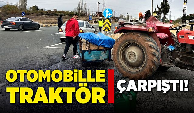 Kastamonu’da otomobile traktör çarpıştı!