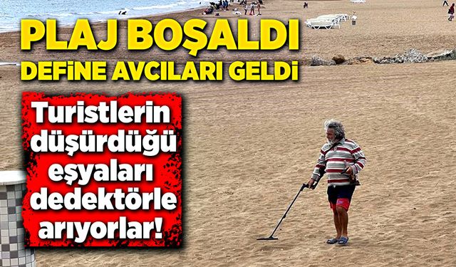 Plaj boşaldı, define avcıları geldi! “Ne bulursak kâr”