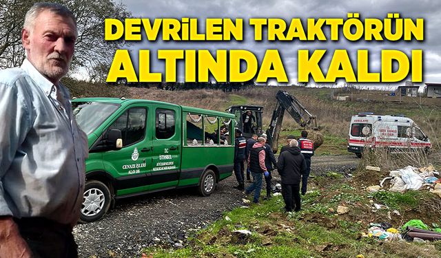 Dereye devrilen traktörün altında can verdi!