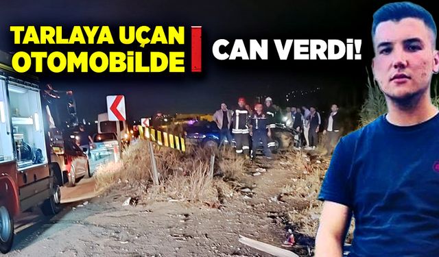 Tarlaya uçan otomobilde can verdi!