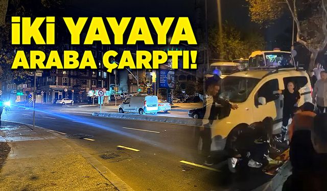 İki yayaya araba çarptı!