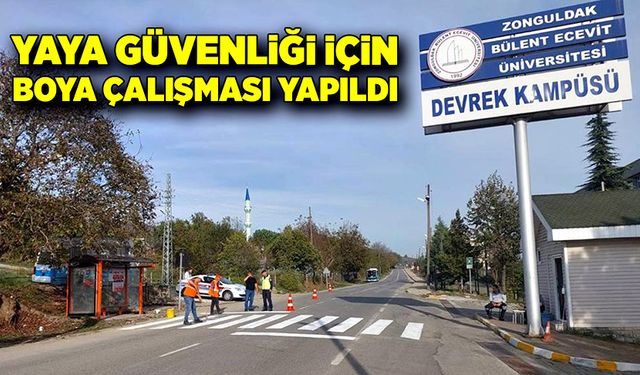 Yaya güvenliği için boya çalışması yapıldı