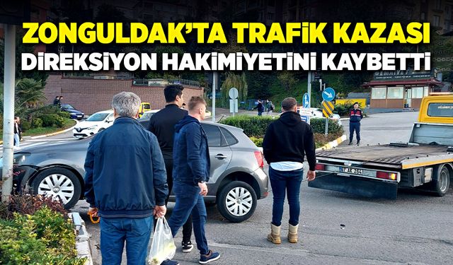 Zonguldak’ta trafik kazası! Direksiyon hakimiyetini kaybetti!