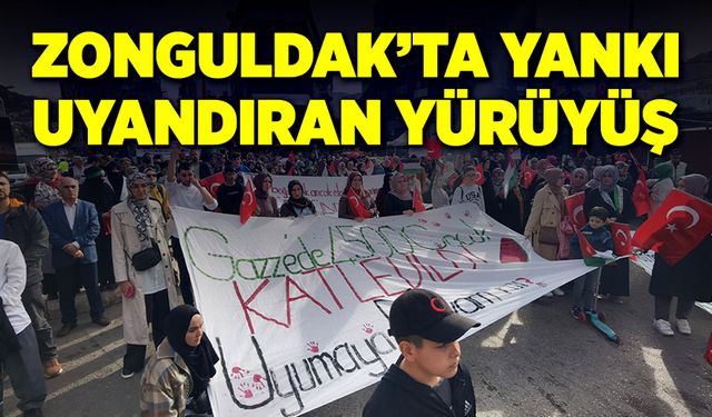 Zonguldak'ta Yankı Uyandıran Yürüyüş: 'Gazze'yi Unutma!'