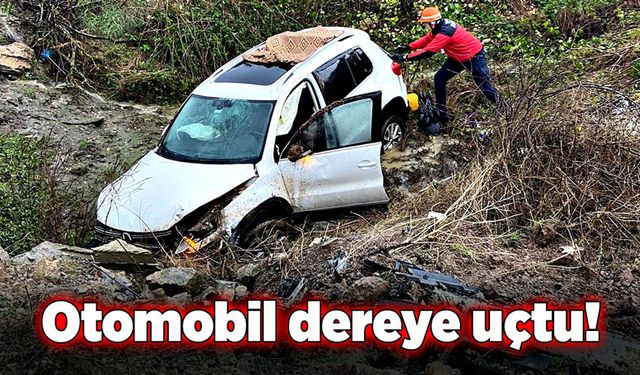 Otomobil dereye uçtu!