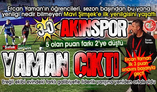 Yenilgisiz lider Mavi Şimşekspor’a, Akınspor freni... Akın akın gelip kazandılar: 3-0