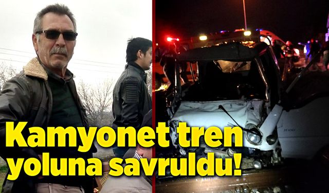 Kamyonet, tren yoluna savruldu!