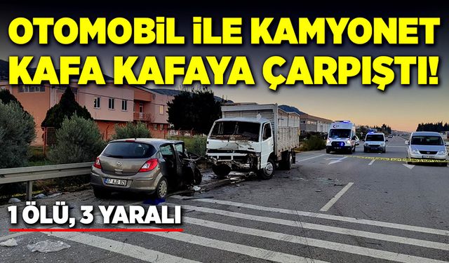 Otomobille kamyonet kafa kafaya çarpıştı!