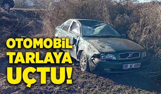 Ticari araçla çarpışan otomobil tarlaya uçtu!