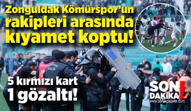 Zonguldak Kömürspor’un rakipleri arasında kıyamet koptu! 5 kırmızı kart, 1 gözaltı!