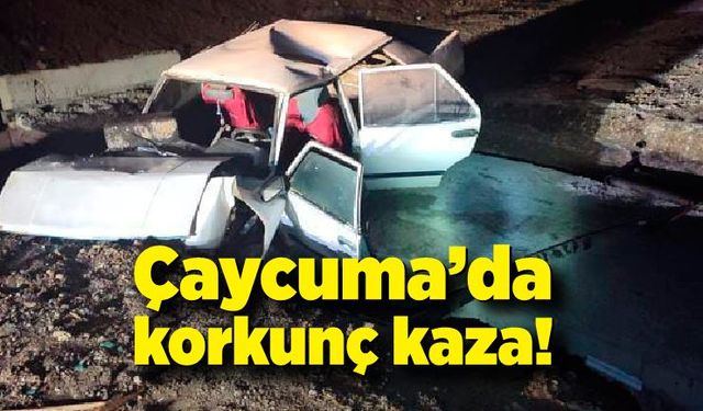 Çaycuma’da ilginç kaza! Sürücü ölümden döndü