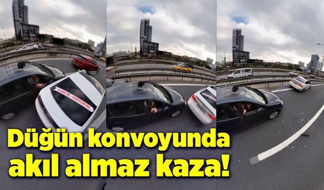 Düğün konvoyunda akıl almaz kaza!