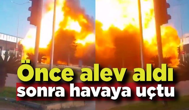 Bir anda yanmaya başlayan lüks araç böyle havaya uçtu