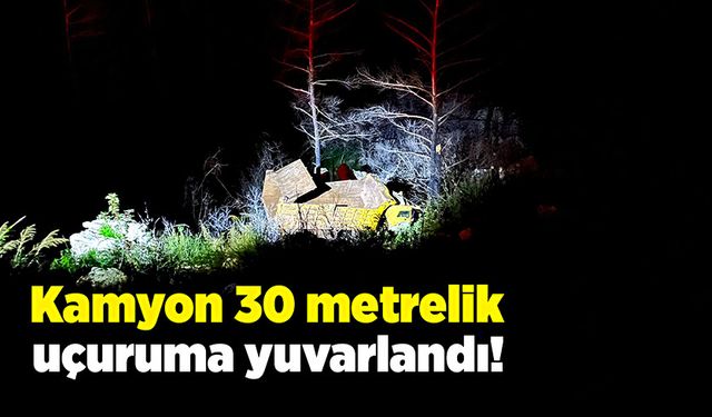 Kamyon 30 metrelik uçuruma yuvarlandı!