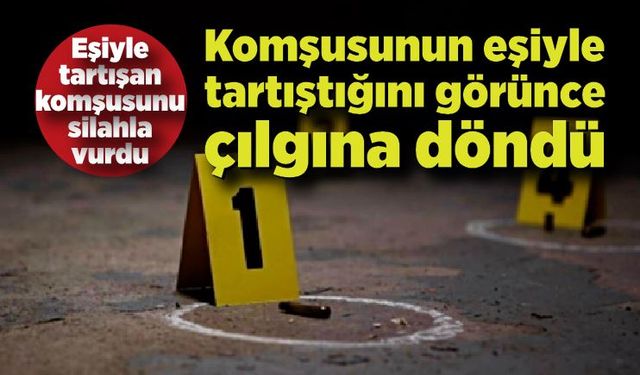 Eşiyle tartışan komşusunu silahla vurdu: 1 ağır yaralı