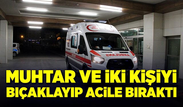 Muhtar ve iki kişiyi bıçakladıktan sonra hastaneye bıraktı!