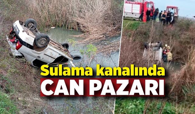 Otomobil su kanalına düştü 1'i ağır 5 kişi yaralandı