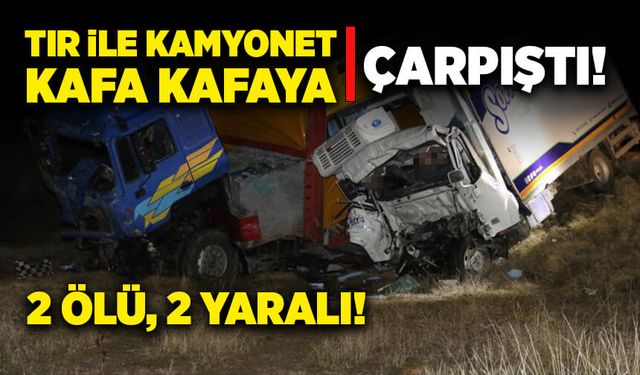 Tır ile kamyonet kafa kafaya çarpıştı! 2 ölü, 2 yaralı!