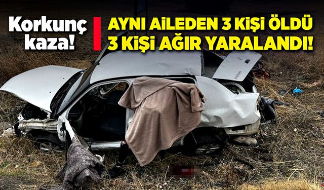 Korkunç kaza! Aynı aileden 3 kişi öldü!