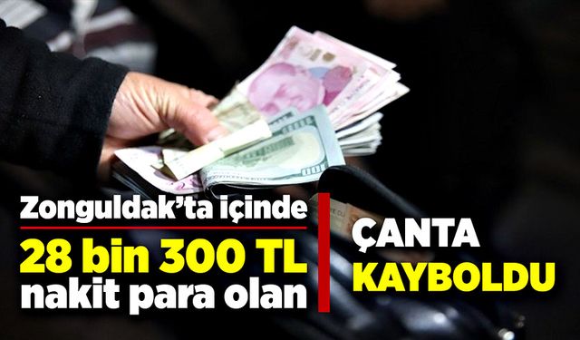 Zonguldak'ta içinde 28 bin 300 TL nakit para olan çanta kayboldu!