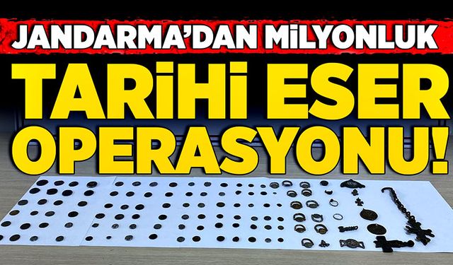 Jandarma’dan milyonluk  tarihi eser operasyonu