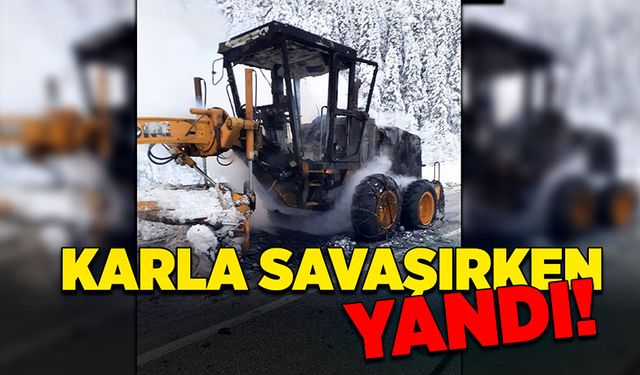 Karla savaşırken yandı!