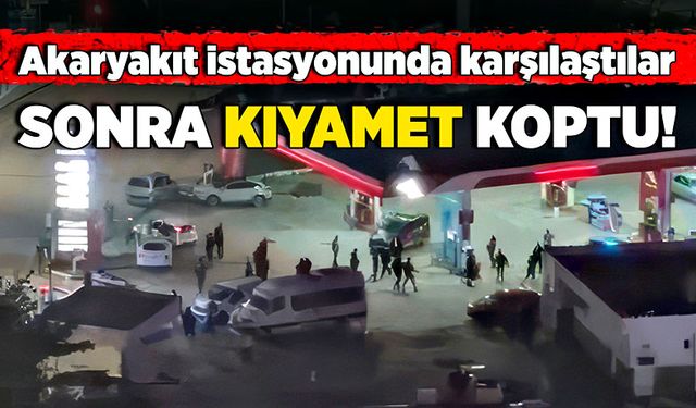 Akaryakıt istasyonunda karşılaştılar; Sonra kıyamet koptu!