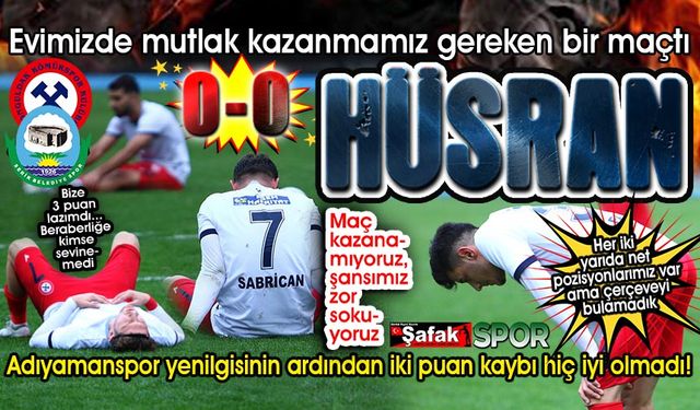 Zonguldak Kömürspor galibiyeti unuttu! Yine kazanamadık: 0-0