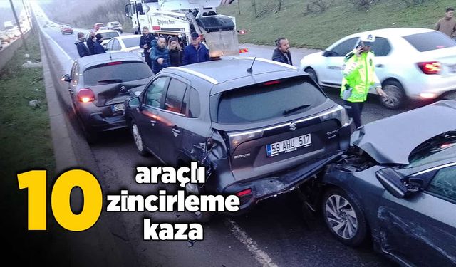 10 araçlı zincirleme kaza!