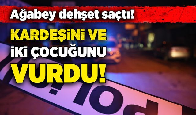 Ağabey dehşet saçtı! Kardeşini ve iki çocuğunu vurdu!