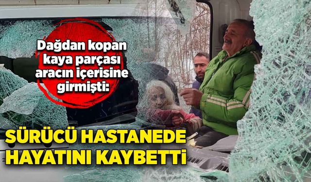 Dağdan kopan kaya parçası aracın içerisine girmişti, sürücü hayatını kaybetti!