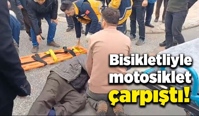 Bisiklet şerit değiştirdi, motosikletle çarpıştı!