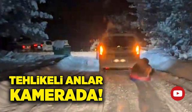 Bolu'da tehlikeli anlar kameraya yansıdı!