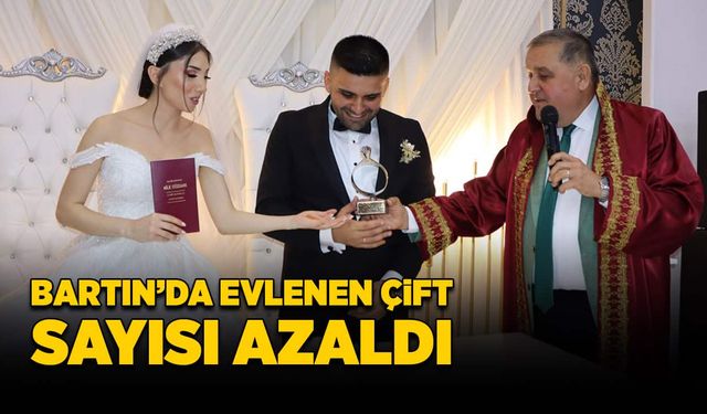 Bartın’da evlenen çift sayısı azaldı