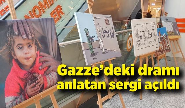 Gazze’deki dramı anlatan karikatür ve resim sergisi açıldı