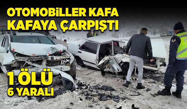 Otomobiller kafa kafaya çarpıştı! 1 ölü, 6 yaralı!