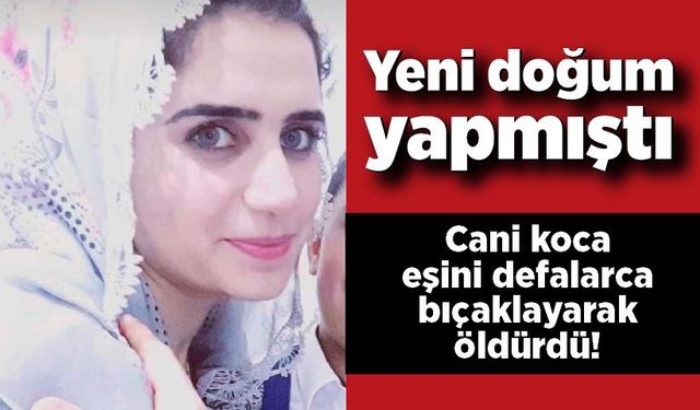 Yeni doğum yapan eşini defalarca bıçaklayarak öldürdü